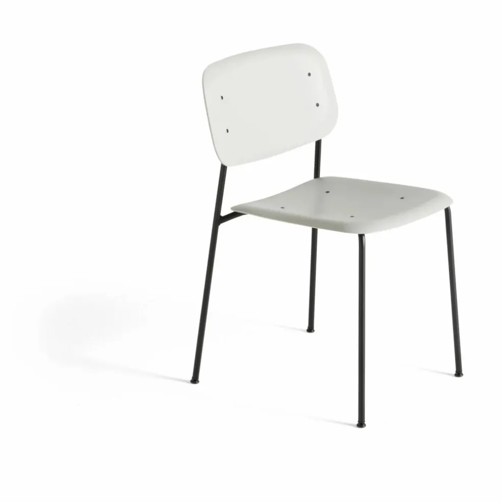 Chaise Soft edge - piètement métal | Gris perle