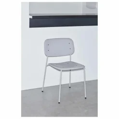 Chaise Soft edge - piètement métal | Gris perle