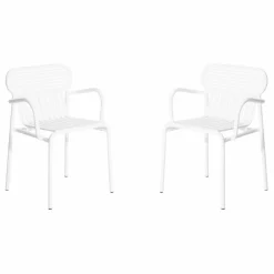 Chaise Week-end avec accoudoirs - Set de 2 | Blanc