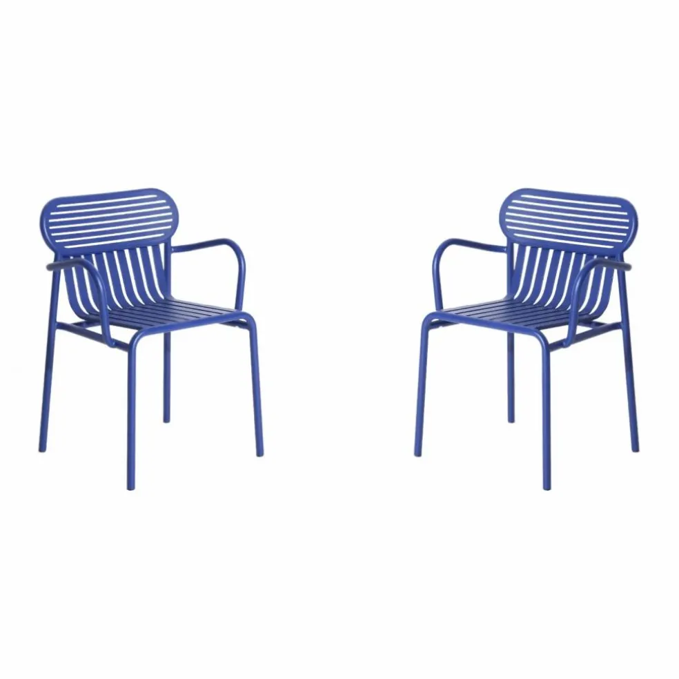 Chaise Week-end avec accoudoirs - Set de 2 | Bleu