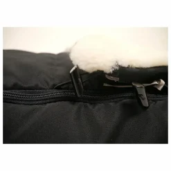 Chancelière en peau d'agneau blanche Premium | Noir