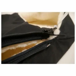 Chancelière en peau d'agneau blanche Premium | Noir