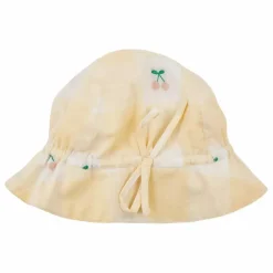 Chapeau Vichy Cerise | Jaune pâle
