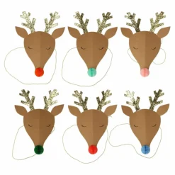 Chapeaux festifs Rennes de Noël - Set de 6
