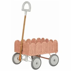 Chariot en rotin Petal | Rose pêche