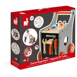 Chariot magnétique Brico'Kids en bois avec 25 accessoires