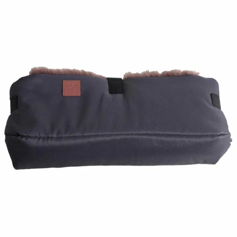 Chauffe-mains Muffy en peau d'agneau | Gris anthracite