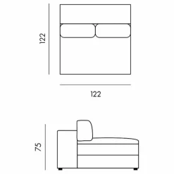Chauffeuse 2 places Bellechasse en velours brut - 120 cm | Vert mousse