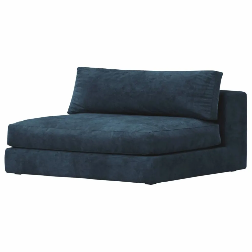 Chauffeuse 2 places Bellechasse en velours brut - 120 cm | Bleu marine