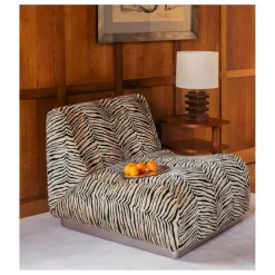 Chauffeuse modulable Rotondo en velours tigre | Tigre