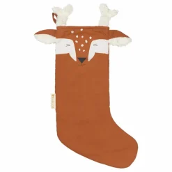 Chaussette de Noël faon en coton bio | Marron