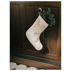 Chaussette de Noël Vela en coton bio | Beige