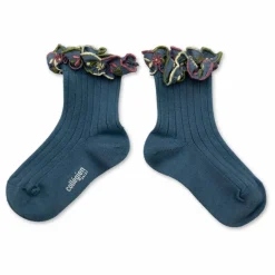 Chaussettes Anémone | Bleu foncé