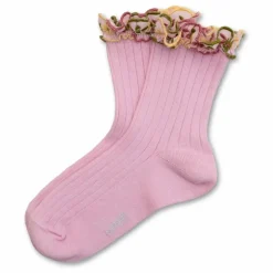 Chaussettes Anémone Fleuries | Rose tendre
