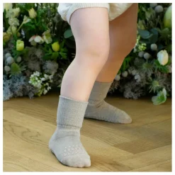 Chaussettes Antidérapantes en Bambou | Beige