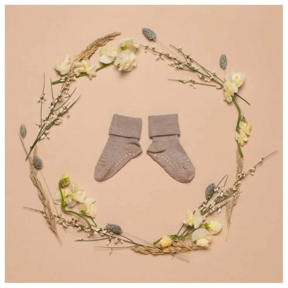 Chaussettes Antidérapantes en Bambou | Beige