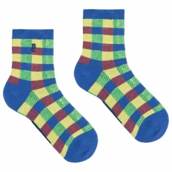Chaussettes Carreaux Coton Bio | Bleu