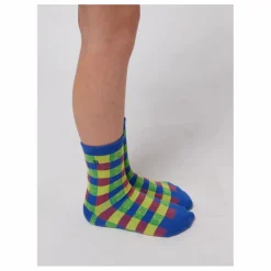 Chaussettes Carreaux Coton Bio | Bleu