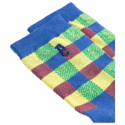 Chaussettes Carreaux Coton Bio | Bleu