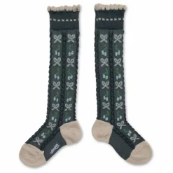 Chaussettes Cerise Nœuds | Gris anthracite