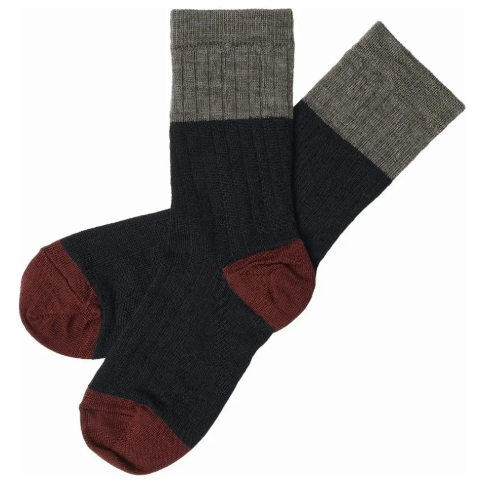 Chaussettes Colorblock Laine | Bleu marine