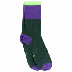 Chaussettes Côtelées Rayées | Vert forêt