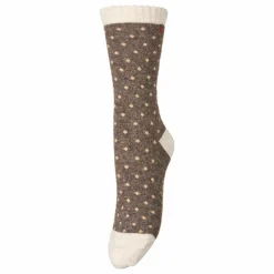 Chaussettes Dotted Wola Laine | Marron