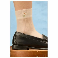 Chaussettes Floral Extra Fines | Ecru