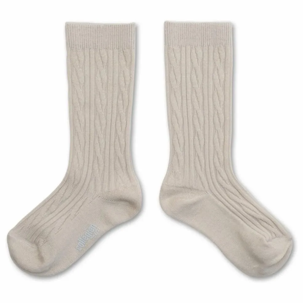 Chaussettes Hautes Alix Laine mérinos | Blanc cassé