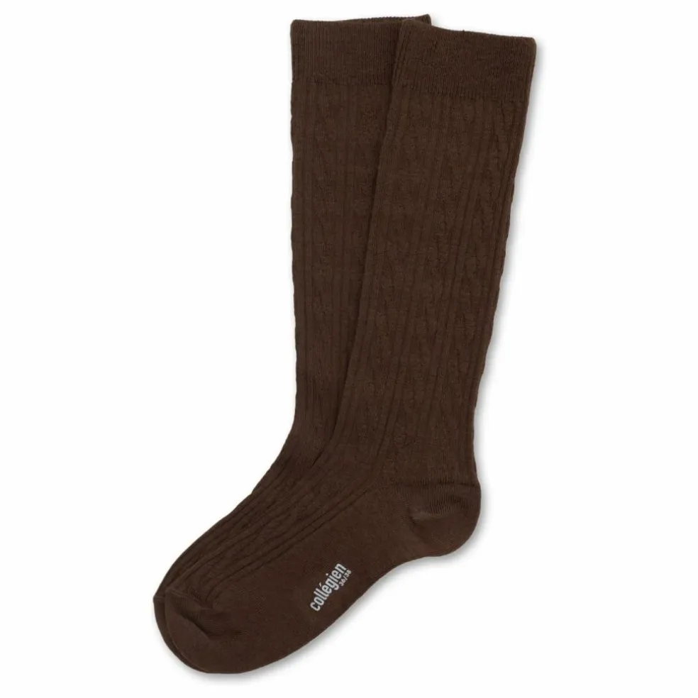 Chaussettes Hautes Alix Laine mérinos | Chocolat