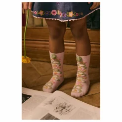 Chaussettes Hautes Chelie Fleurie | Rose pâle
