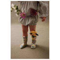 Chaussettes Hautes Chelie Fleurie | Vert amande