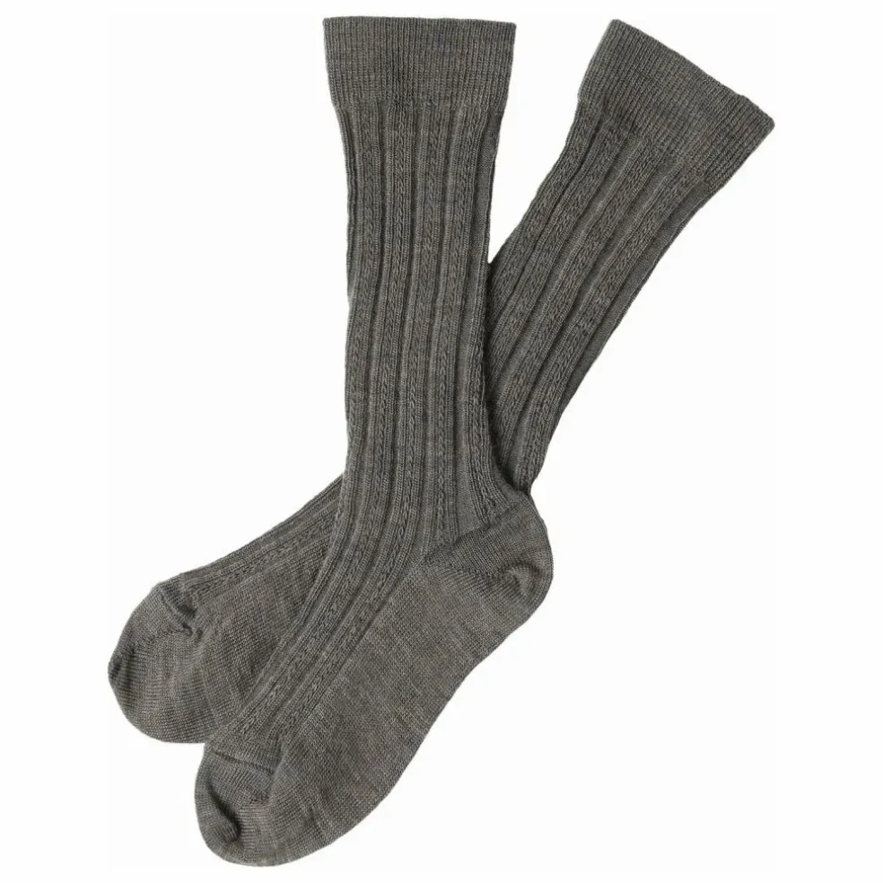 Chaussettes Hautes Laine | Beige foncé