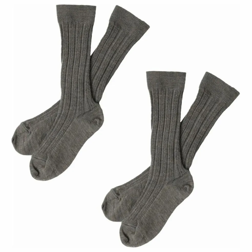 Chaussettes Hautes Laine | Beige foncé
