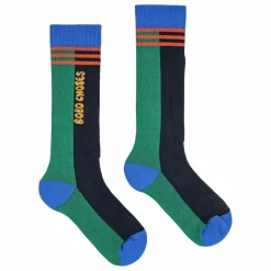 Chaussettes Hautes Rayées Coton Bio | Vert