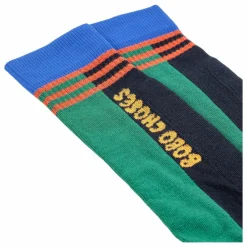 Chaussettes Hautes Rayées Coton Bio | Vert