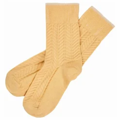 Chaussettes Herringbone | Jaune pâle