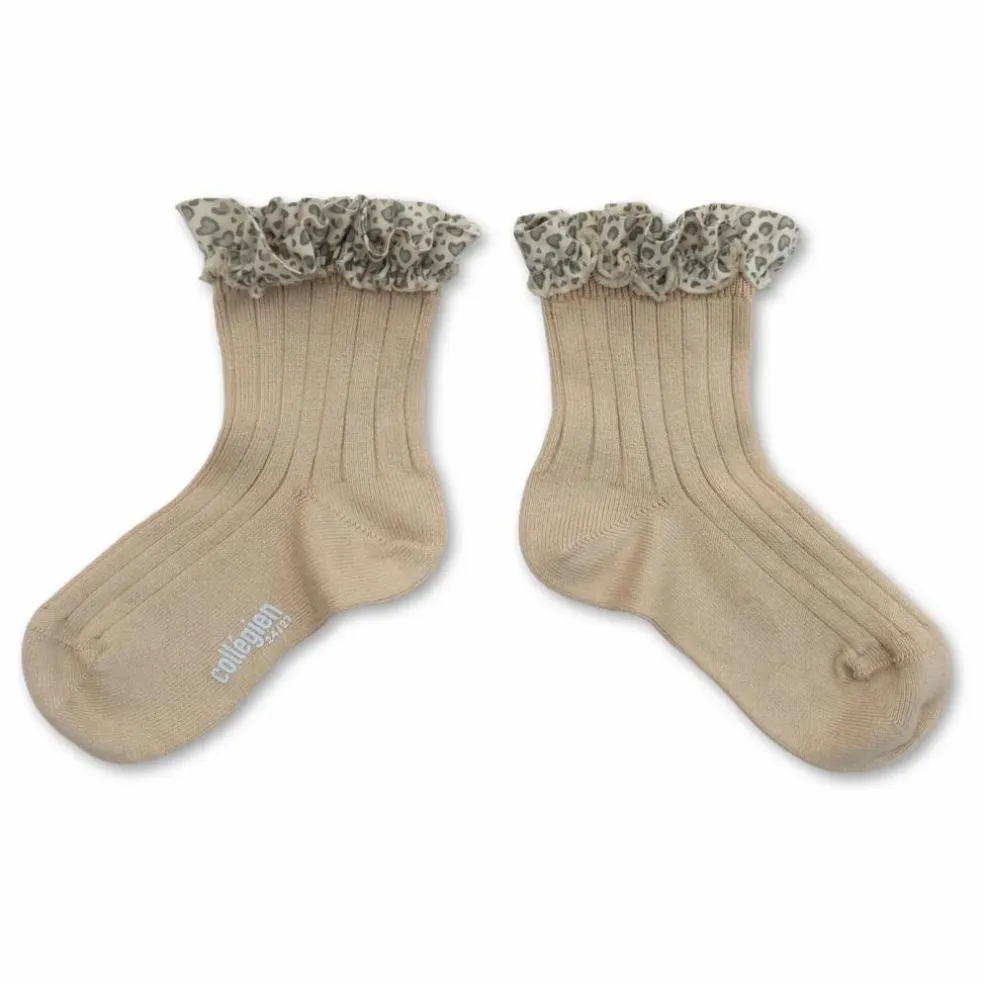 Chaussettes Léa Cœurs | Sable