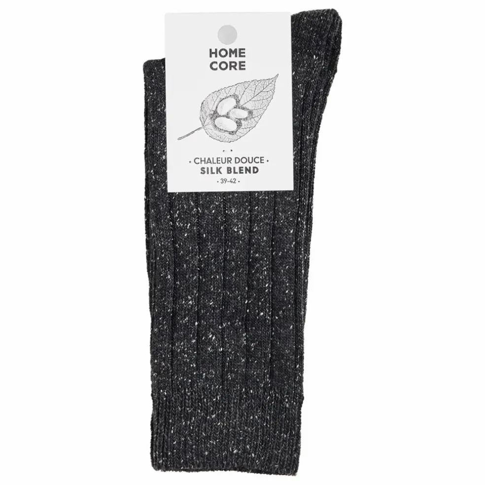 Chaussettes Laine-Soie | Gris anthracite