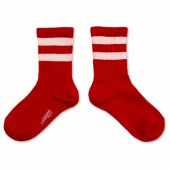 Chaussettes Nico Rayées | Rouge