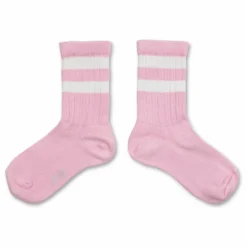 Chaussettes Nico Rayées | Rose tendre