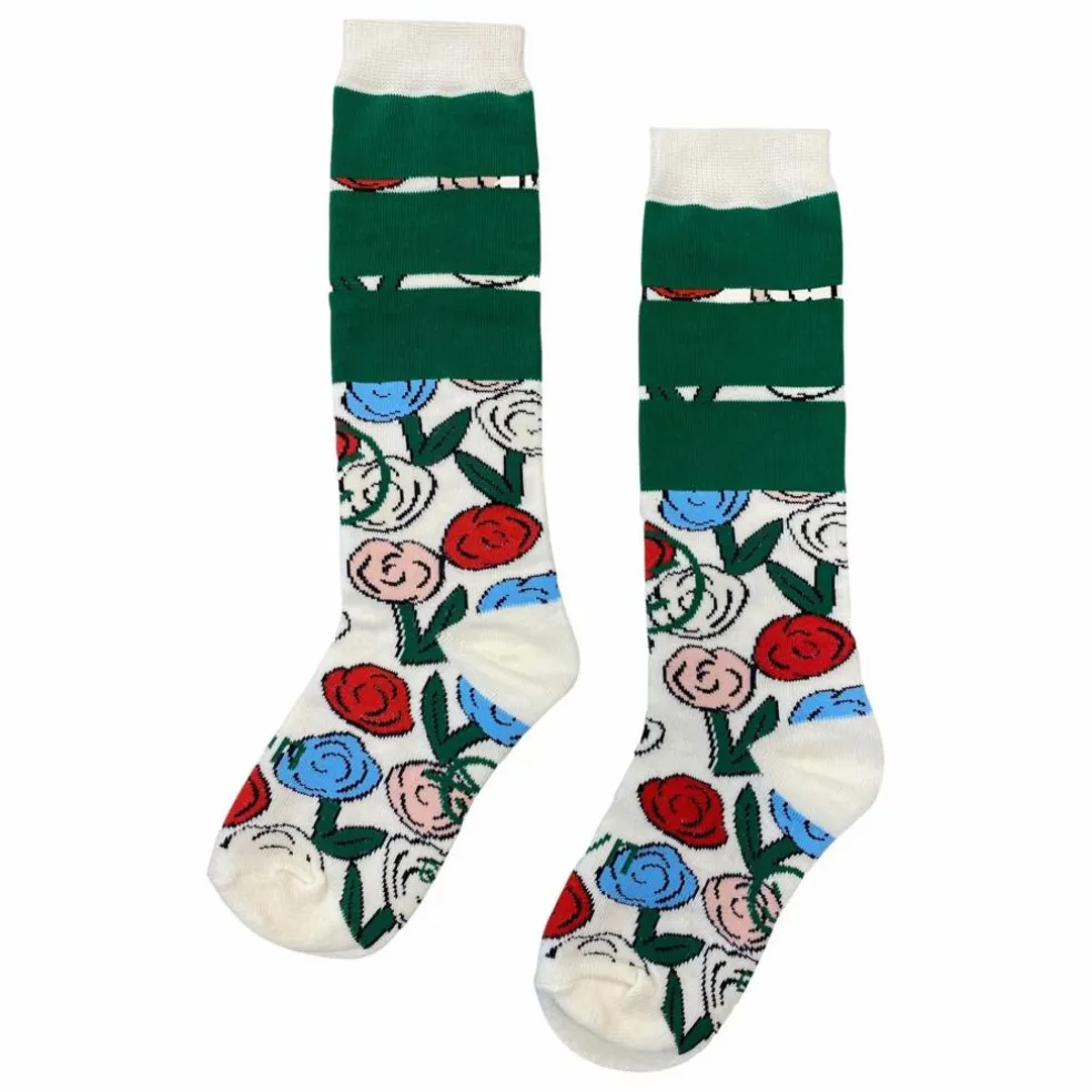 Chaussettes Presto Fleuries | Ecru