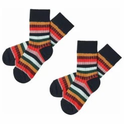 Chaussettes Rayées Laine | Bleu marine