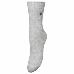Chaussettes Rose Wola Laine | Gris chiné clair