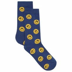 CHAUSSETTES SMILEY JAUNE ET BLEU | Ecru