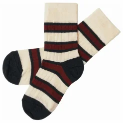 Chaussettes Two-Tone Rayées Laine | Ecru