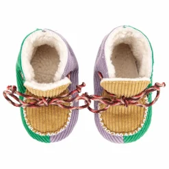 Chaussons Colorblock Velours Côtelé | Marron