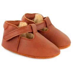 Chaussons Fourrés Elia Cuir | Marron