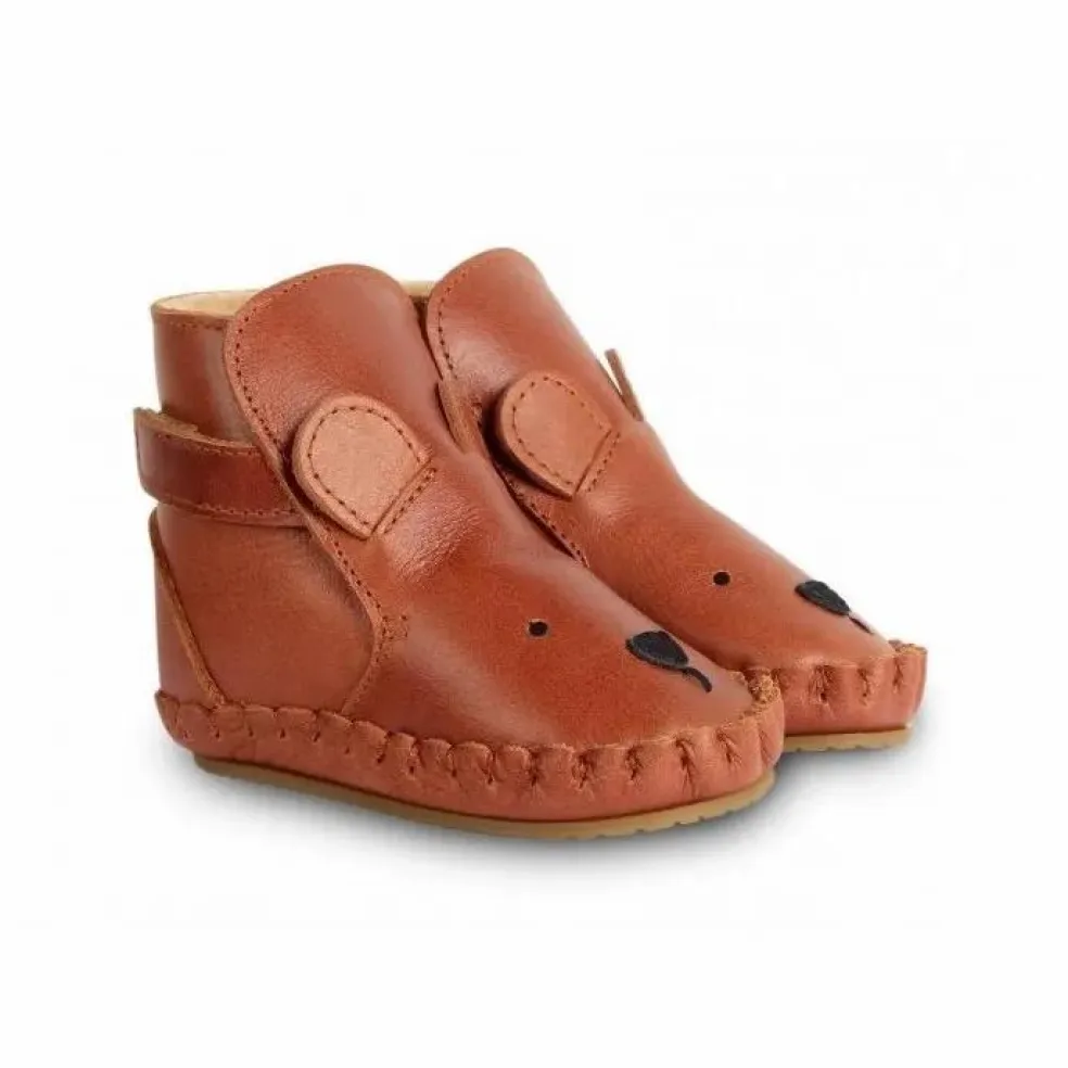 Chaussons Fourrés Ours Kapi | Cognac