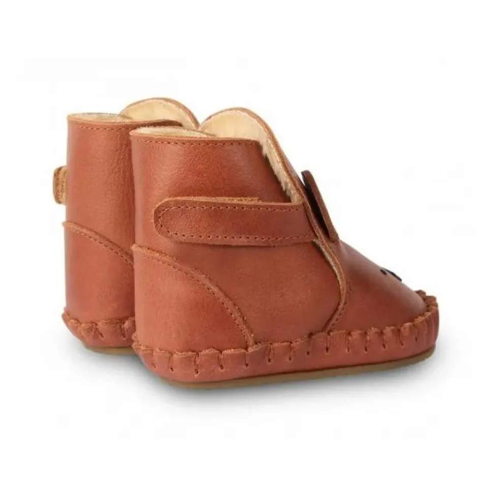 Chaussons Fourrés Ours Kapi | Cognac